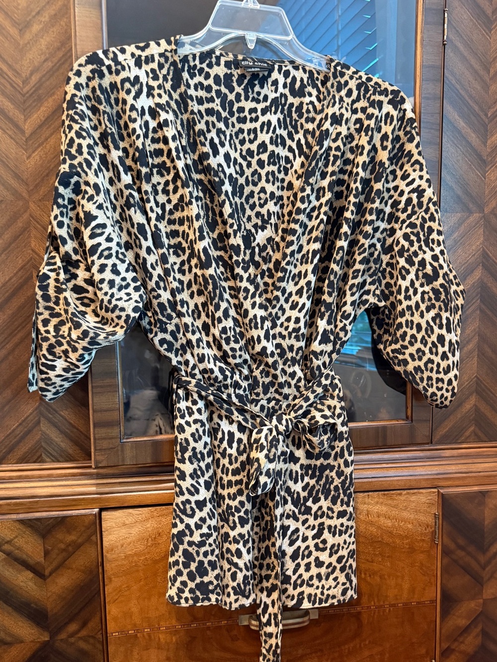 Belted Leopard Print City Chic Blouse 20W
